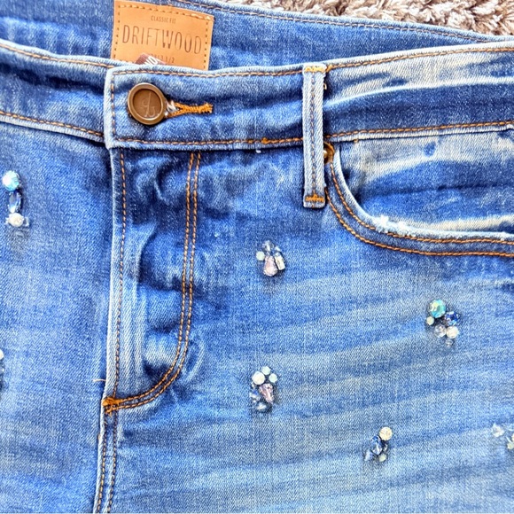 Driftwood Connie Embellished Denim Shorts sz 28 - Picture 3 of 5